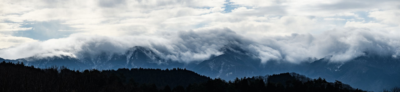 蒜山方面のパノラマ a panorama of Hiruzen direction