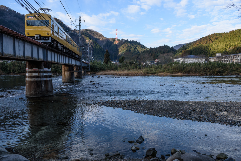 おしどり小屋からみた風景 a view from the mandarin duck hut in Hino town, Tottori